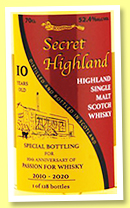 Secret Highland 10 yo 2010/2020 (52.4%. Boogieman for 10th anniversary Passion for Whisky, Holland, 128 bottles) 
