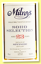 Speyside Distillery 23 yo 1992/2015 (56.8%, Milroy's of Soho, Soho Selection, 300 bottles)