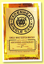 Speyside-Glenlivet 18 yo 1995/2014 (62.8%, Cadenhead, Small Batch, sherry and hogshead, 738 bottles)