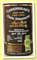 Speyside-Glenlivet 19 yo 1998/2018 (49.4%, Cadenhead, Authentic Collection, bourbon hogshead, 252 bottles) 