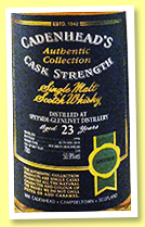 Speyside-Glenlivet 23 yo 1994/2018 (50.9%, Cadenhead, Authentic Collection, bourbon hogshead, 210 bottles)