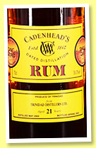 T.D.L. 21 yo 2002/2023 (55%, Cadenhead's Dated Distillation, Trinidad) T.D.L. 21 yo 2002/2023 (55%, Cadenhead's Dated Distillation, Trinidad)