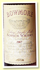 Bowmore 1967 (50%, OB, Auxil France, 75cl, +/-1990) Bowmore 1967 (50%, OB, Auxil France, 75cl, +/-1990)