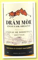 Château de Bordeneuve 17 yo 2005/2003 (49.2%, Dram Mor, armagnac, cask #00.1.3, 300 bottles)