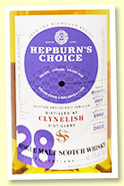 Clynelish 28 yo 1993/2022 (54%, Hunter Laing 'Hepburn's Choice' for SCSM China, cask #HL18371, bourbon, 156 bottles)
Clynelish 28 yo 1993/2022 (54%, Hunter Laing 'Hepburn's Choice' for SCSM China, cask #HL18371, bourbon, 156 bottles)