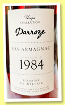 Darroze 39 yo 1984/2023 'Domaine de Bellair' (48%, Darroze, Unique Collection, Bas-armagnac) 