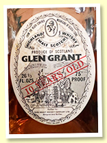 Glen Grant 10 yo (75 proof, OB for 'Navy Army and Airforce Institutes, short screw cap, early 1970s)
