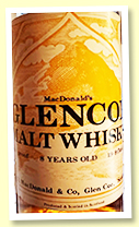 Glencoe 8 year old malt whisky (100° proof, OB, 19.9 fluid ounces, -/+1960s)
