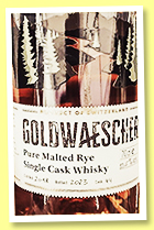 Goldwaescher Swiss Rye 5 yo 2018/2023 (53.5%, OB, Switzerland, first fill Swiss oak, cask #44, 200 bottles) Goldwaescher Swiss Rye 5 yo 2018/2023 (53.5%, OB, Switzerland, first fill Swiss oak, cask #44, 200 bottles)