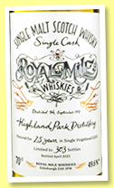 Highland Park 25 yo 1997/2023 (49.6%, Royal Mile Whiskies, hogshead, cask #5293, 303 bottles) Highland Park 25 yo 1997/2023 (49.6%, Royal Mile Whiskies, hogshead, cask #5293, 303 bottles)