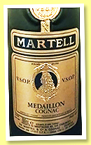 Martell V.S.O.P. 'Médaillon' (no A.B.V., probably 40%, OB, 'Duty Free Only', +/-1980) 