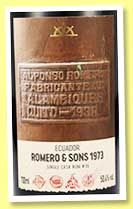 Romero & Sons 1973 (50.4%, Flensburg Rum Company, Kirsch Imports, Ecuador, cask #36, 198 bottles, 2023) Romero & Sons 1973 (50.4%, Flensburg Rum Company, Kirsch Imports, Ecuador, cask #36, 198 bottles, 2023)