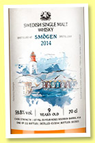 Smögen 9 yo 2014/2023 (59.8%, Wu Dram Clan, 1st fill ex-Four Roses barrel, cask #14, 222 bottles) 