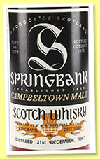 Springbank 10 yo 1967/1978 (59%, OB, butt, cask #3129, Sutti Import, Italy)