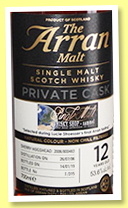 Arran 12 yo 2006/2019 (53.6%, Single Malt Whisky Shop Zammel, sherry hogshead, cask #2006/800463, 315 bottles) 