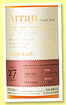 Arran 27 yo 1995/2023 (49.8%, OB, LMDW New Vibrations, sherry hogshead, cask #95/347, 293 bottles) 