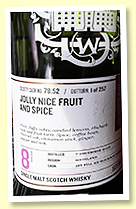 Ben Nevis 8 yo 2012 (59.1%, Scotch Malt Whisky Society7 #8.52 'Jolly nice fruit and spice', 1st fill bourbon hogshead, 257 bottles) Ben Nevis 8 yo 2012 (59.1%, Scotch Malt Whisky Society7 #8.52 'Jolly nice fruit and spice', 1st fill bourbon hogshead, 257 bottles)