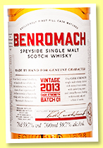 Benromach 2013/2023 'Vintage Cask Strength Batch 1' (59.7%, OB, bourbon and first fill sherry) 