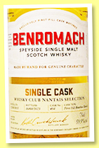 Benromach 2013/2023 (59.9%, OB for Whisky Club Nantais, 1st fill bourbon barrel, cask #498, 216 bottles) 