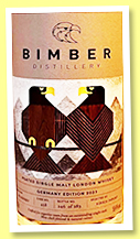 Bimber 'Peated' (59.4%, OB, England, Germany edition, PX cask, cask #458, 283 bottles, 2023) 
