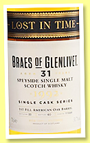 Braes of Glenlivet 31 yo 1992/2024 'Lost in Time' (50.7%, OB for The Whisky Exchange, 1st fill American oak barrel, cask #111566, 60 bottles) 