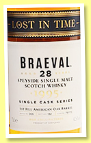 Braeval 28 yo 1995/2024 'Lost in Time' (62.6%, OB for The Whisky Exchange, 1st fill American oak barrel, cask #79775, 132 bottles)