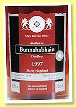 Bunnahabhain 1997/2011 (52.9%, Malts of Scotland, sherry hogshead, cask #3258, 175 bottles)