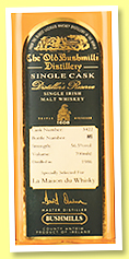 Bushmills 1986 'Bourbon Cask' (56.5%, OB, for La Maison du Whisky, Irish single malt, cask #3422, +/-2008) Bushmills 1986 'Bourbon Cask' (56.5%, OB, for La Maison du Whisky, Irish single malt, cask #3422, +/-2008)