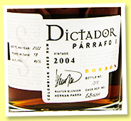 Dictador 18 yo 2004/2022 'Pàrrafo I Borbon' (46%, OB, Colombia, cask # ExB-5269, 315 bottles)