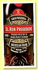 El Ron Prohibido 15 yo 'Gran Reserva' (40%, OB, Mexico, +/-2023)