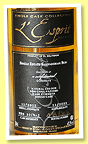 El Salvador 2013/2023 (65.5%, L'Esprit Rhum, cask #MDH 2013-2, 264 bottles) El Salvador 2013/2023 (65.5%, L'Esprit Rhum, cask #MDH 2013-2, 264 bottles)