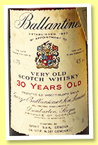 George Ballantine & Son 30 yo (43%, OB, blend, Spirit SpA, Italy, 900 bottles, bottled 1974)