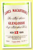 Glenlossie 12 yo 1977 (62.4%, James MacArthur, cask #4992, +/-1989) 