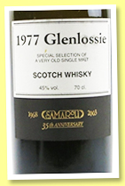 Glenlossie 1977/2003 (45%, Samaroli 35th Anniversary, cask #633, 360 bottles) Glenlossie 1977/2003 (45%, Samaroli 35th Anniversary, cask #633, 360 bottles)