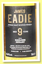 Glenlossie 9 yo 2010/2019 (55.4%, James Eadie, re-charred hogshead, cask #2478, 290 bottles) Glenlossie 9 yo 2010/2019 (55.4%, James Eadie, re-charred hogshead, cask #2478, 290 bottles)