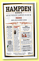 Hampden Estate 'Pagos' (52%, OB for LMDW and Velier, Jamaica, sherry, 2023) Hampden Estate 'Pagos' (52%, OB for LMDW and Velier, Jamaica, sherry, 2023)