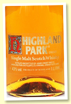 Highland Park 12 yo (43%, OB, 1 litre for duty free, 1980s) 