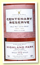 Highland Park 1970/1995 (40%, Gordon & MacPhail 'Centenary Reserve') 