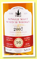 Lindowie 16 yo 2007/2023 (54.3%, The Whisky Cask Company, PX sherry, 281 bottles) Lindowie 16 yo 2007/2023 (54.3%, The Whisky Cask Company, PX sherry, 281 bottles)