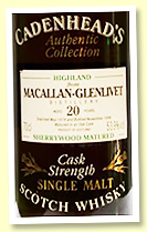 Macallan-Glenlivet 20 yo 1974/1994 (53.9%, Cadenhead, Authentic Collection, sherrywood matured) Macallan-Glenlivet 20 yo 1974/1994 (53.9%, Cadenhead, Authentic Collection, sherrywood matured)