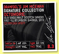 Octomore 10 yo 2013/2024 (62.4%, Dramfool's, Jim McEwan Signature Collection 8.3, first fill bourbon barrel, cask #1871, 224 bottles)