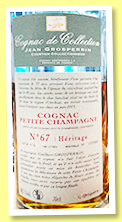 Petite Champagne 'N°67 Héritage' (40.7%, Jean Grosperrin, Lot #1115, 190 litres) 