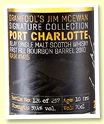 Port Charlotte 10 yo 2010/2021 (59.4%, Dramfool 'Jim McEwan Signature Collection 2.2', cask #1415, 1st fill bourbon barrel, 257 bottles)
