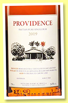 Providence 3 yo 2020/2023 (52%, Velier, Distillerie de Port-au-Prince, Haiti) Providence 3 yo 2020/2023 (52%, Velier, Distillerie de Port-au-Prince, Haiti)