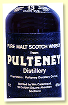 Pulteney 13 yo 1967/1980 (46%, Cadenhead 'dumpy')
Pulteney 13 yo 1967/1980 (46%, Cadenhead 'dumpy')
