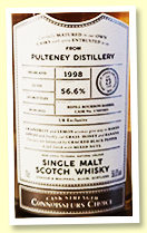 Pulteney 23 yo 1998/2022 (56.6%, Gordon & MacPhail 'Connoisseur's Choice', UK exclusive, cask #17603801, refill bourbon barrel, 243 bottles) Pulteney 23 yo 1998/2022 (56.6%, Gordon & MacPhail 'Connoisseur's Choice', UK exclusive, cask #17603801, refill bourbon barrel, 243 bottles)