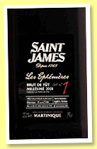 Saint James 2001/2021 'Les Ephémères' (55.2%, OB, Martinique, agricole, 3,500 bottles) 