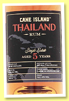 Thailand 5 yo (40%, Cane Island, +/-2022)