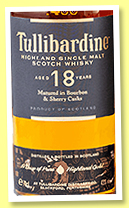 Tullibardine 18 yo 2005/2023 (43%, OB, bourbon and sherry) Tullibardine 18 yo 2005/2023 (43%, OB, bourbon and sherry)