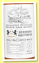 Annandale 2019/2024 (61%, OB, Private Cask for Hermann Brothers, Woodford Reserve double cask, cask #1179, 256 bottles) 